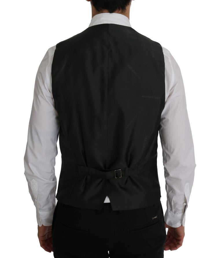 Gilet rayé en coton noir STAFF Dolce &amp; Gabbana