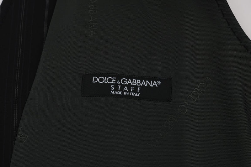 Gilet rayé en coton noir STAFF Dolce &amp; Gabbana