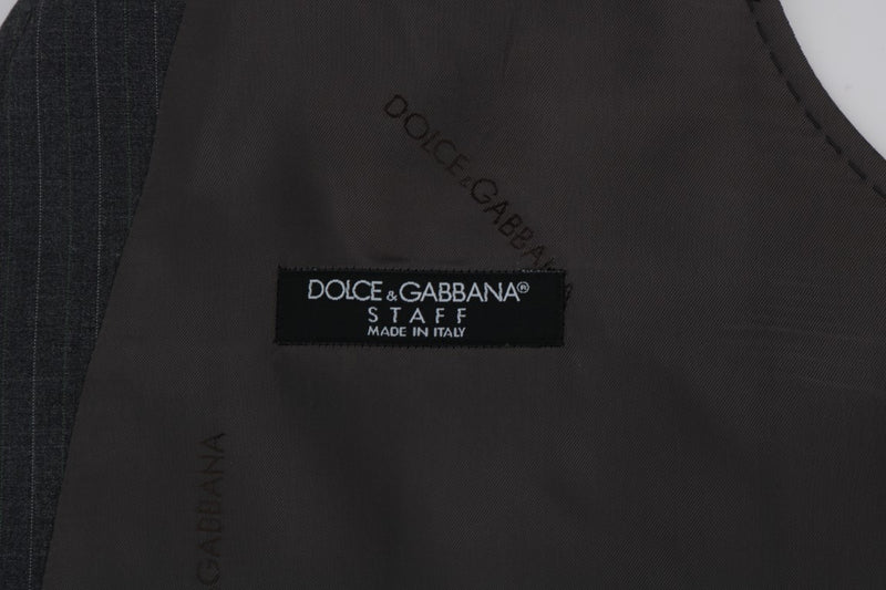Gilet rayé en coton gris STAFF Dolce &amp; Gabbana