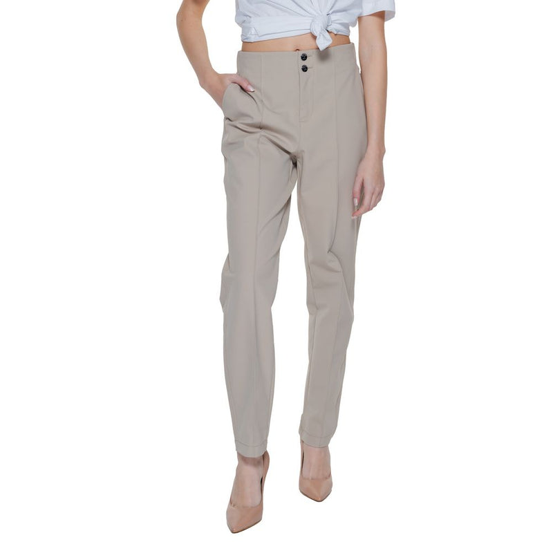 Street One Beige Polyamide Cigarette Trousers for Women