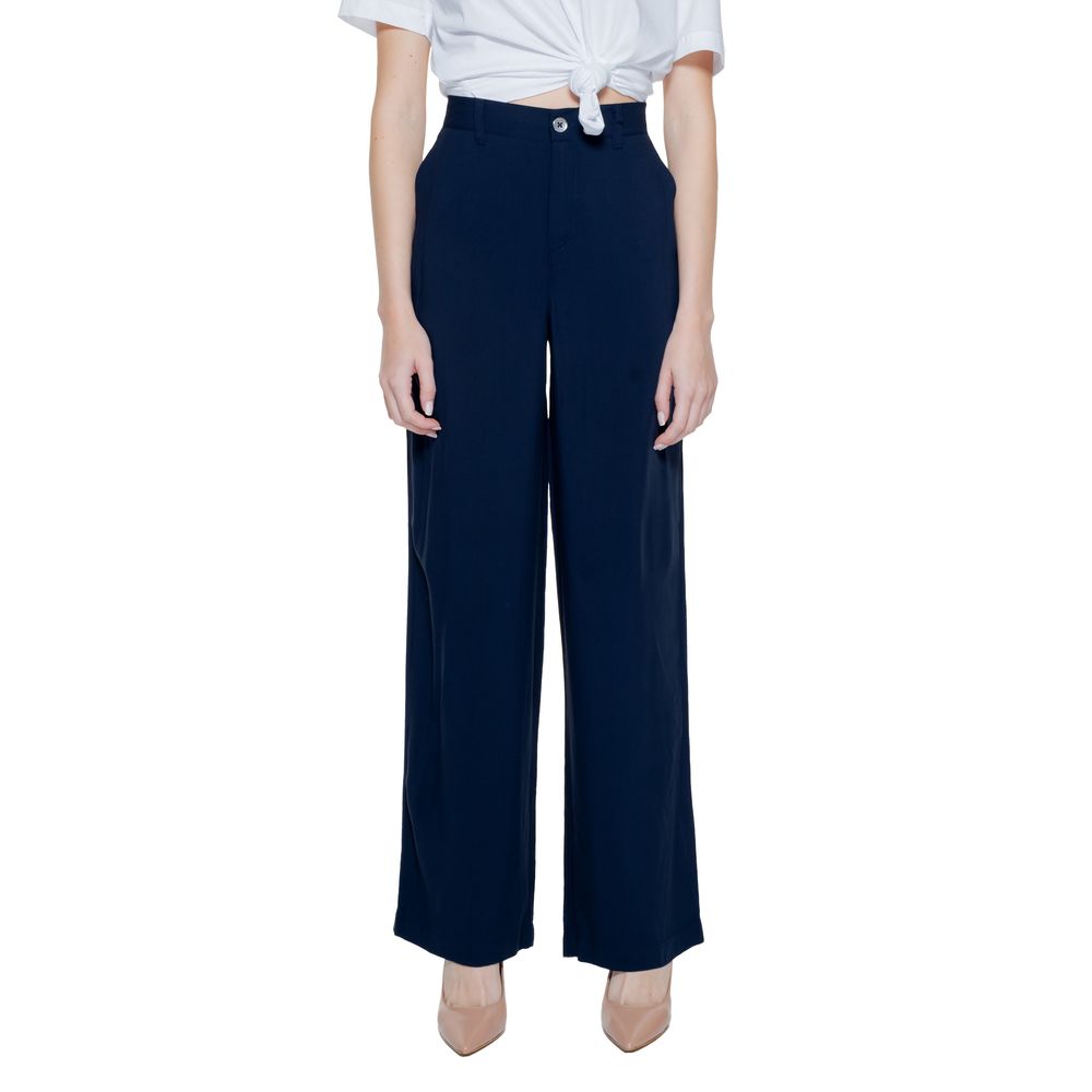 Street One Blue Viscose Pant - Elegant Wide-Leg Trousers