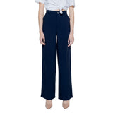 Street One Blue Viscose Pant - Elegant Wide-Leg Trousers