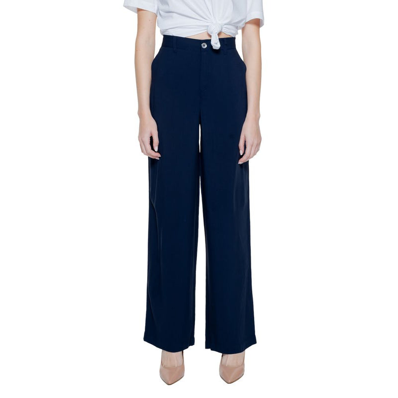 Street One Blue Viscose Pant - Elegant Wide-Leg Trousers