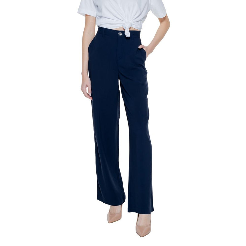 Street One Blue Viscose Pant - Elegant Wide-Leg Trousers
