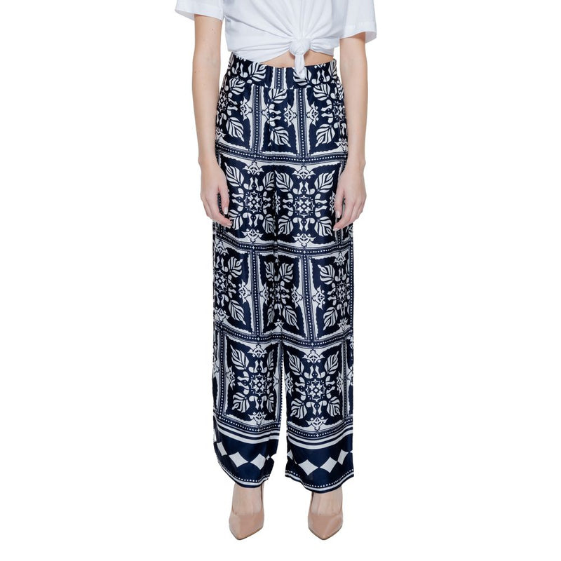 Street One Blue Viscose Palazzo Pants for Women