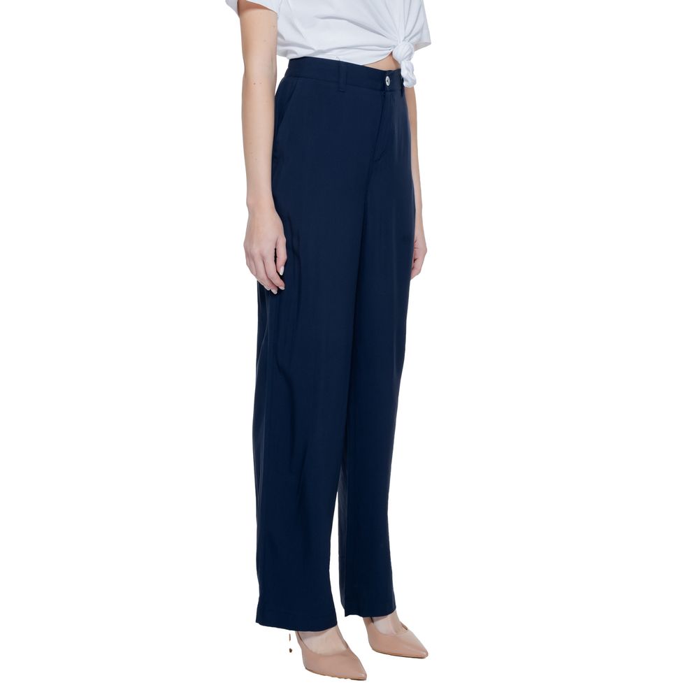 Street One Blue Viscose Pant - Elegant Wide-Leg Trousers