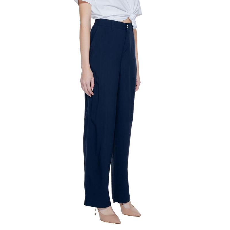 Street One Blue Viscose Pant - Elegant Wide-Leg Trousers