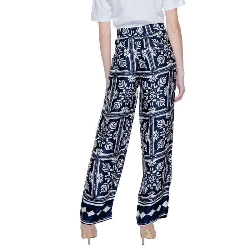 Street One Blue Viscose Palazzo Pants for Women
