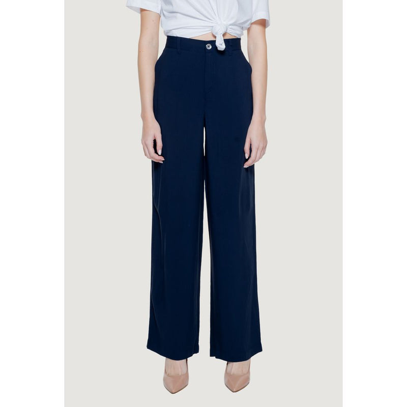 Street One Blue Viscose Pant - Elegant Wide-Leg Trousers