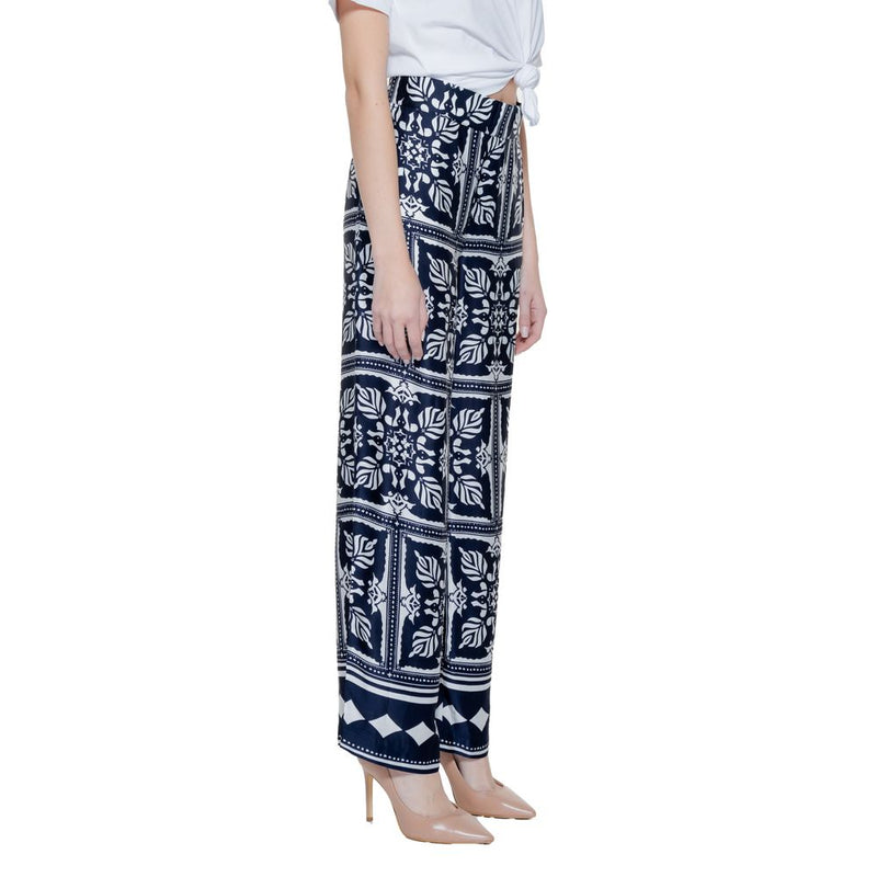 Street One Blue Viscose Palazzo Pants for Women