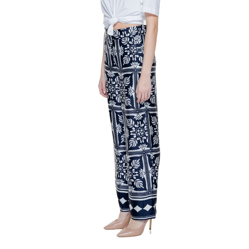 Street One Blue Viscose Palazzo Pants for Women