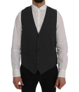 Gilet rayé en coton gris STAFF Dolce &amp; Gabbana