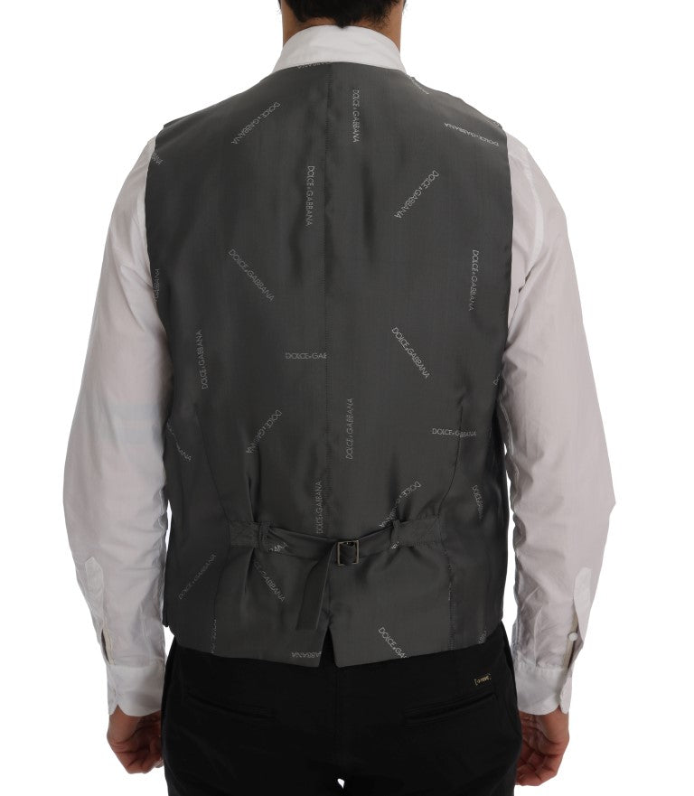 Gilet rayé en coton gris STAFF Dolce &amp; Gabbana