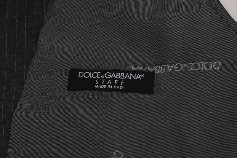 Gilet rayé en coton gris STAFF Dolce &amp; Gabbana