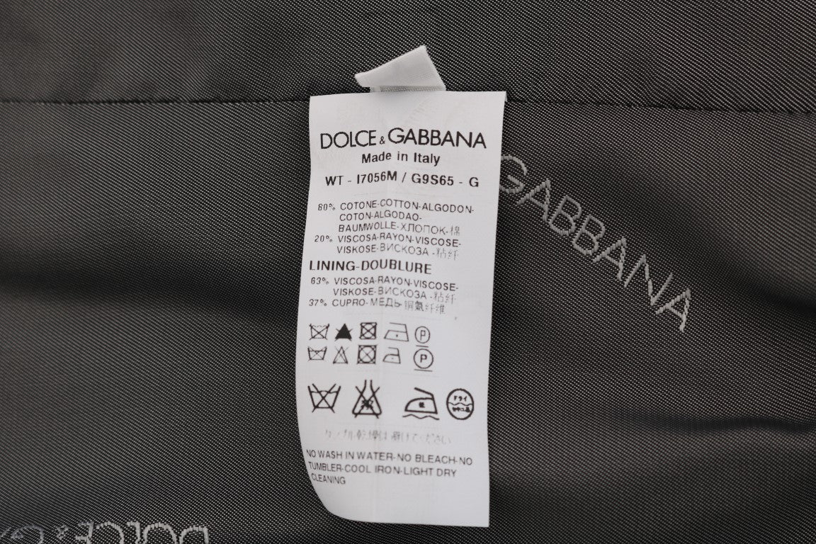 Gilet rayé en coton gris STAFF Dolce &amp; Gabbana