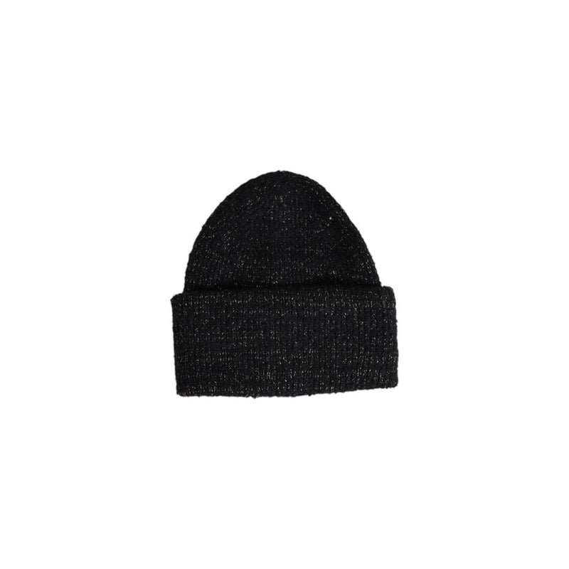 Pieces Pcpyron Lurex Hood Noos Black Recycled Polyester Beanie