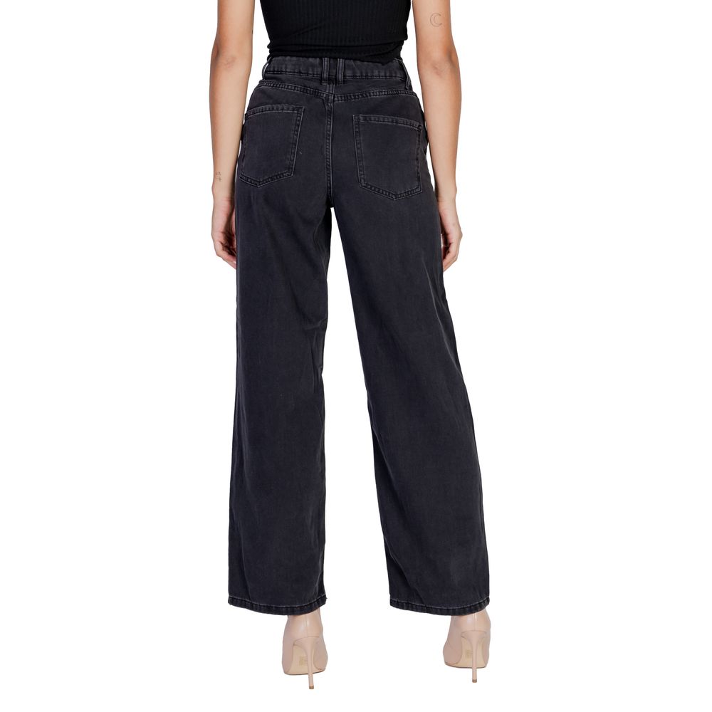 Jacqueline De Yong Black Cotton Relaxed Fit Jean