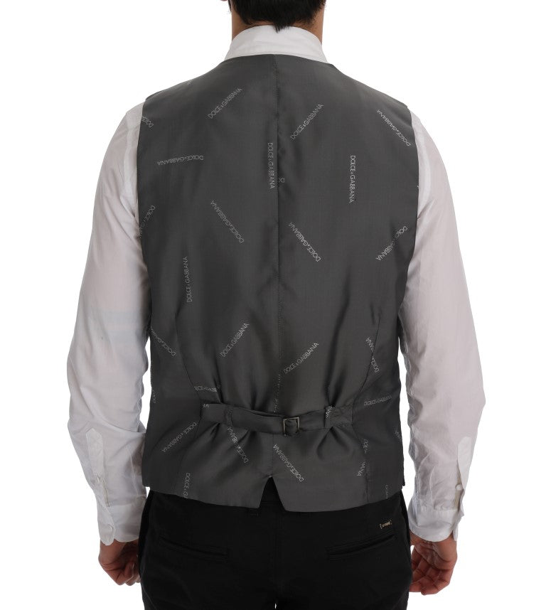 Gilet rayé en coton gris STAFF Dolce &amp; Gabbana