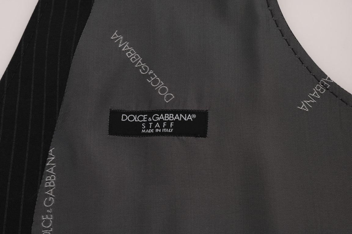 Gilet rayé en coton gris STAFF Dolce &amp; Gabbana