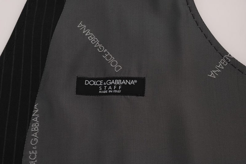 Gilet rayé en coton gris STAFF Dolce &amp; Gabbana