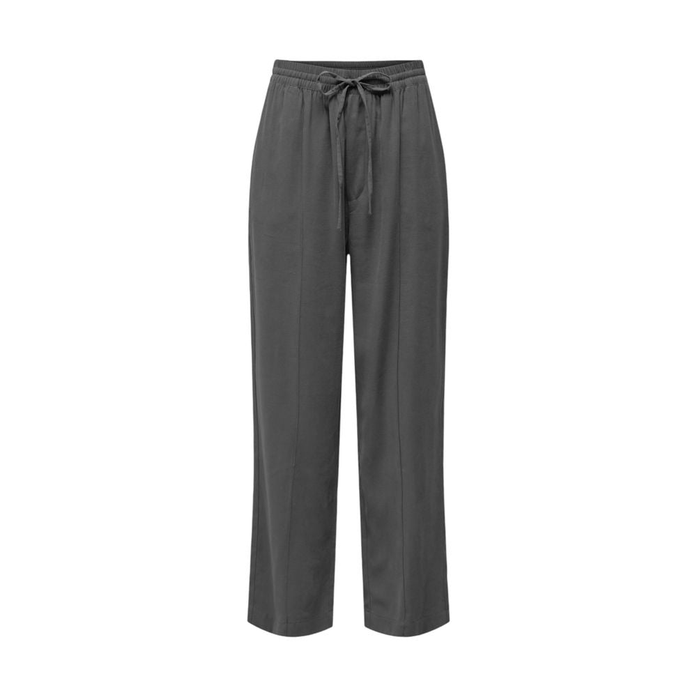 Jacqueline De Yong JDYOLLI Gray High-Waisted Palazzo Trousers