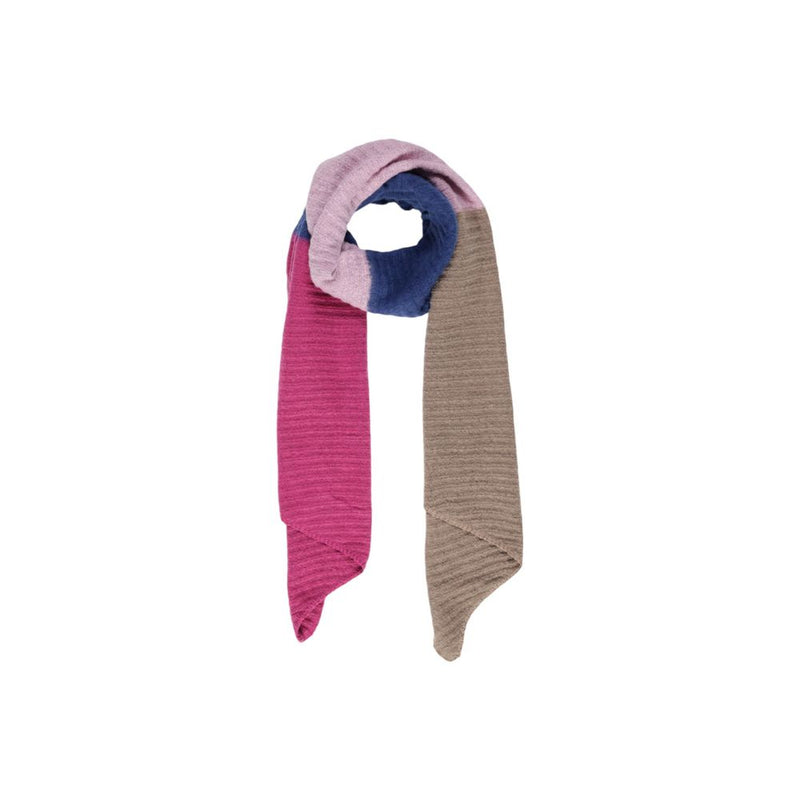 Pieces Blue Recycled Polyester Scarf - PCPYRON STRUCTUR NEW BLOCK
