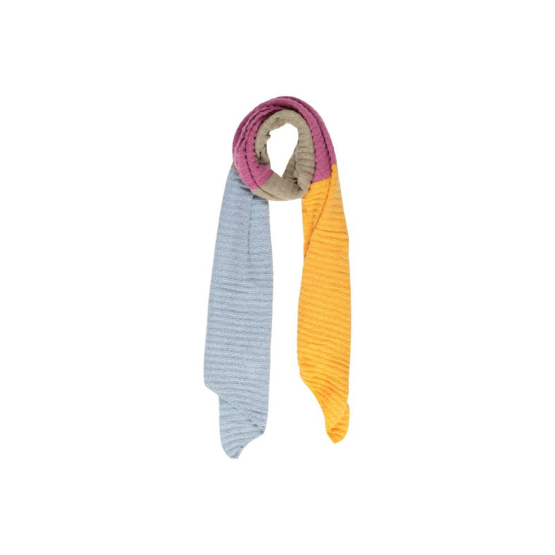 Pieces Yellow Recycled Polyester Scarf - PCPYRON STRUCTUR NEW BLOCK