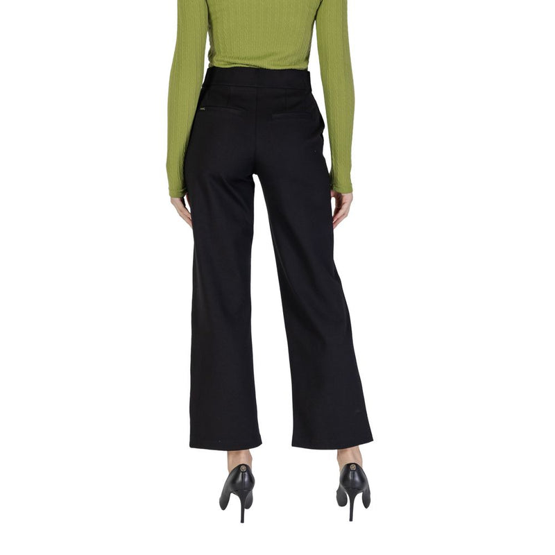 Pantalon Palazzo Noir en Viscose pour Femmes Street One