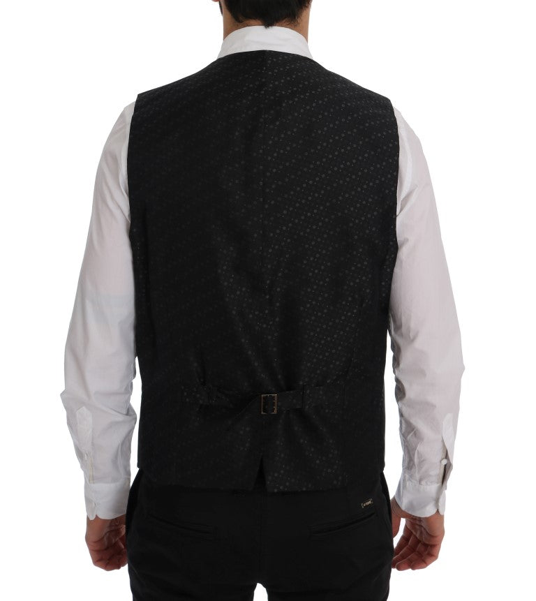Gilet rayé en coton gris STAFF Dolce &amp; Gabbana