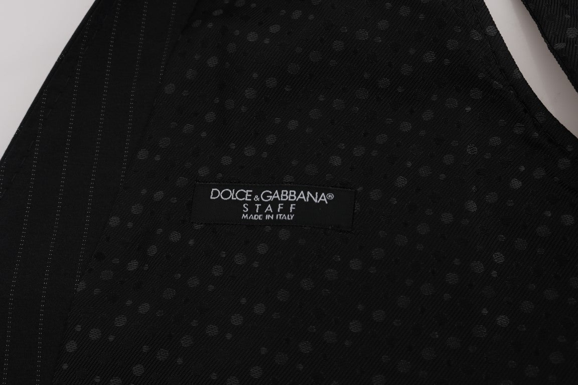 Gilet rayé en coton gris STAFF Dolce &amp; Gabbana