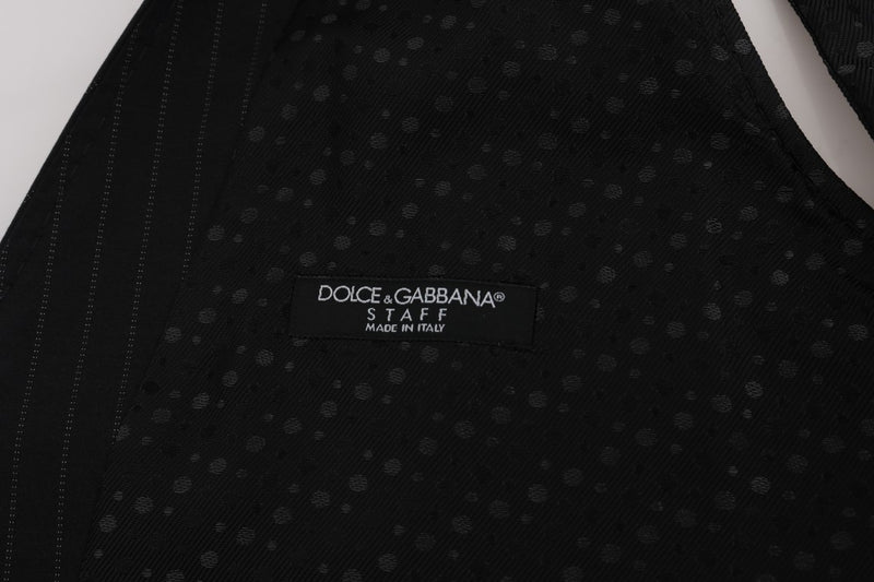 Gilet rayé en coton gris STAFF Dolce &amp; Gabbana