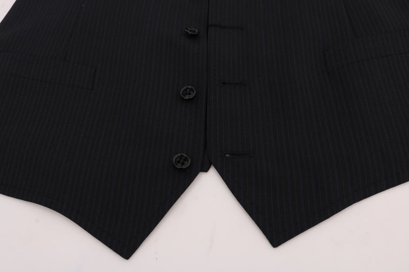 Gilet rayé en laine noire STAFF Dolce &amp; Gabbana