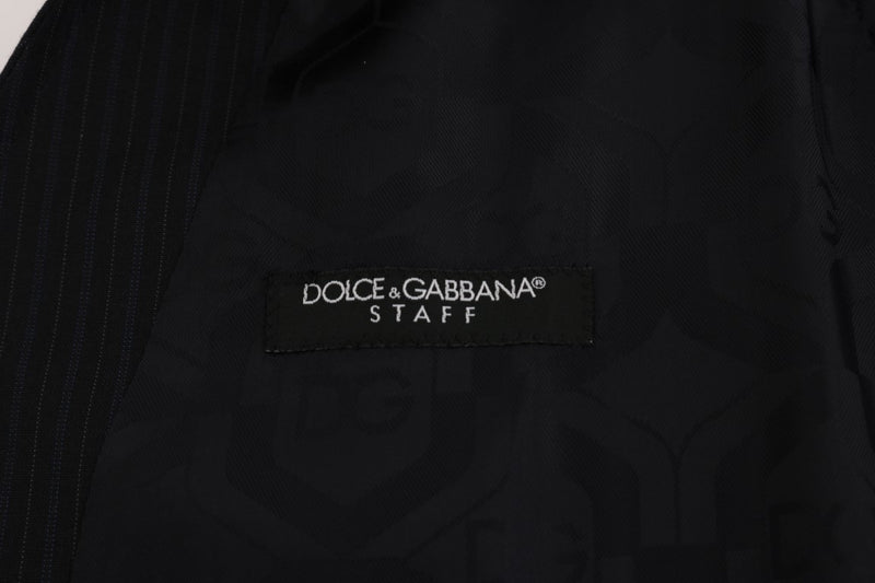 Gilet rayé en laine noire STAFF Dolce &amp; Gabbana