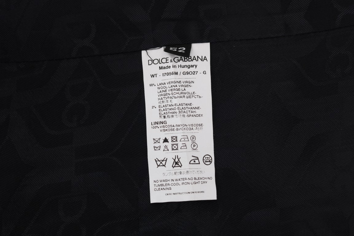 Gilet rayé en laine noire STAFF Dolce &amp; Gabbana