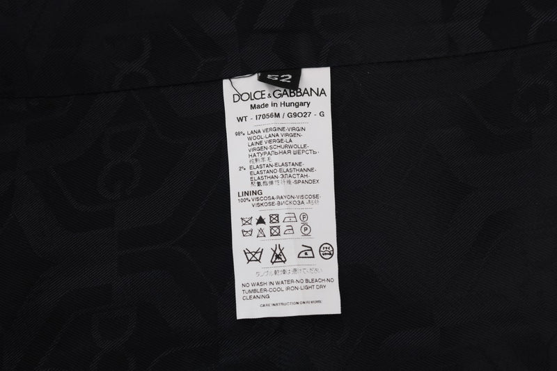 Gilet rayé en laine noire STAFF Dolce &amp; Gabbana