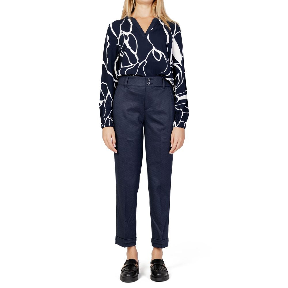 Blauwe viscose broek van Street One