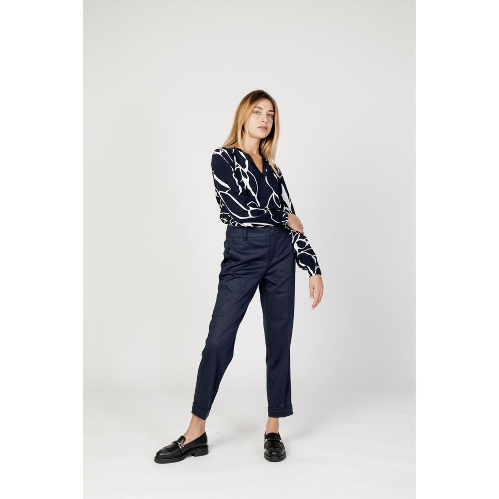 Blauwe viscose broek van Street One