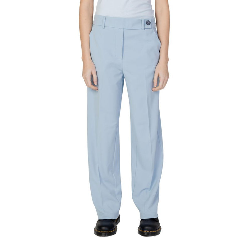 Only Onlliv-Carolina Life High Waist Cigarette Trousers - Blue