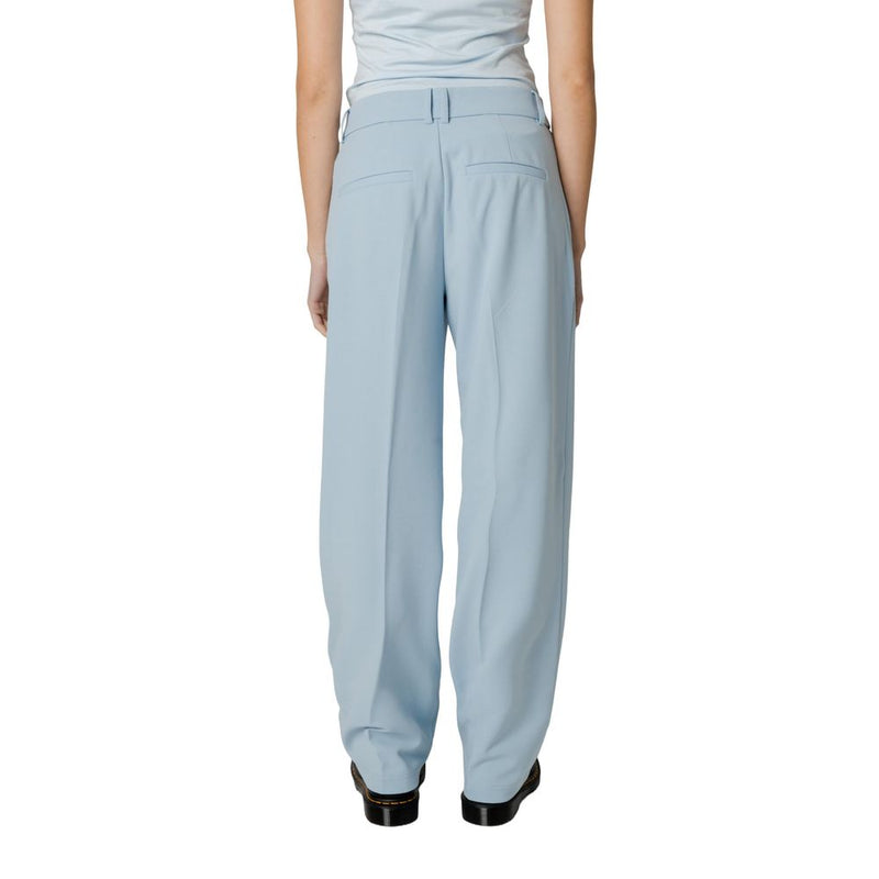 Only Onlliv-Carolina Life High Waist Cigarette Trousers - Blue