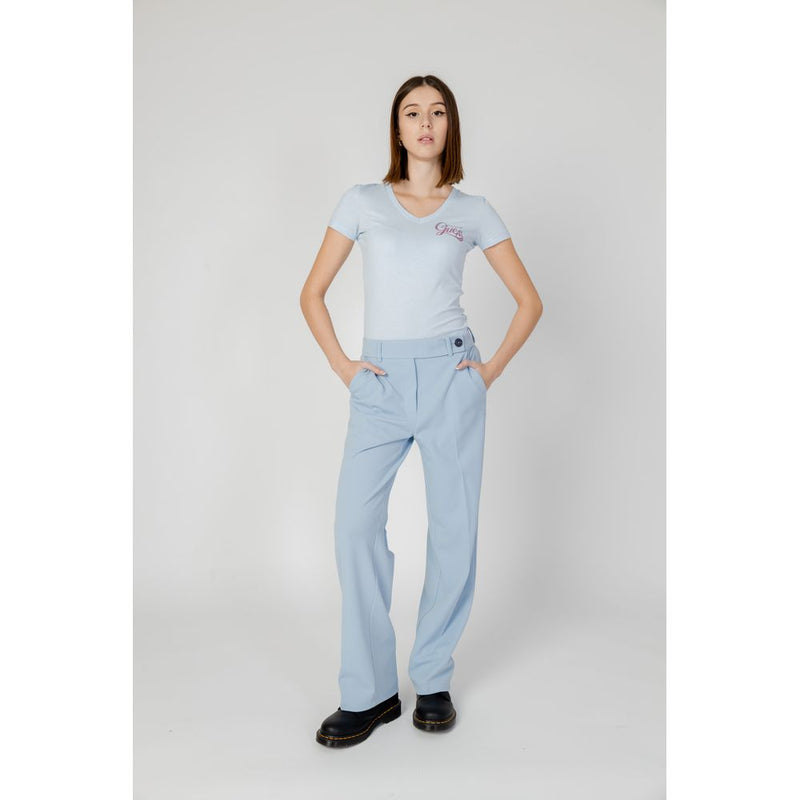Only Onlliv-Carolina Life High Waist Cigarette Trousers - Blue