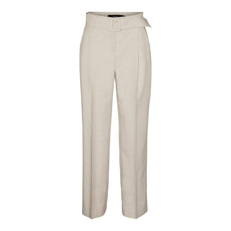 Vero Moda Vmnancy Hw Straight Belt Gray Pants for Women