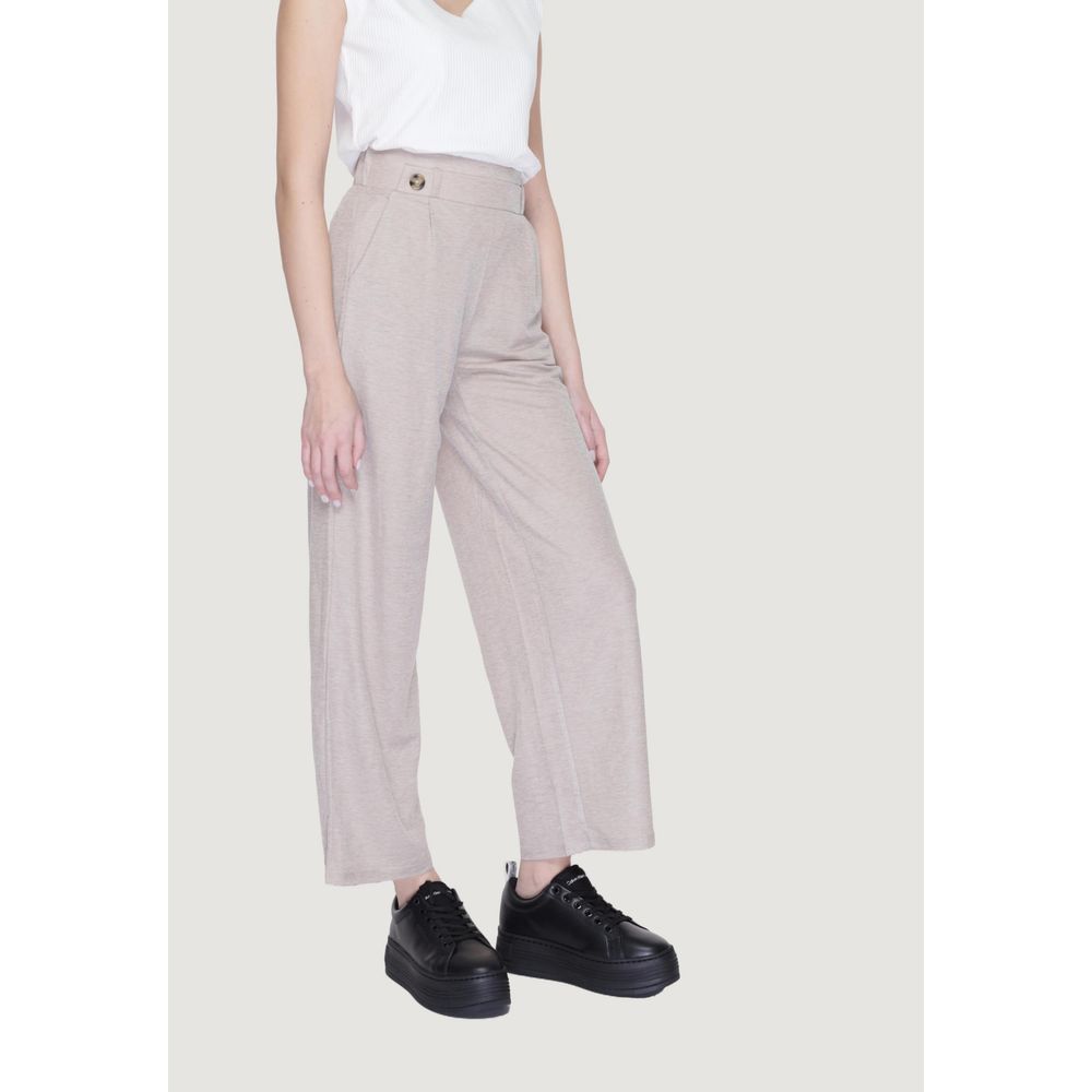 Jacqueline De Yong Gray Viscose Pant - Jdybirdie Geggo Long Jrs Noos