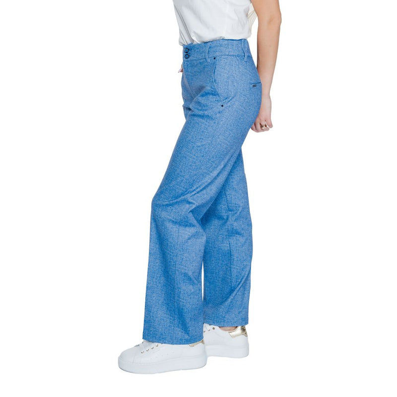 Street One Pantalons Palazzo Bleus en Polyester pour Femmes