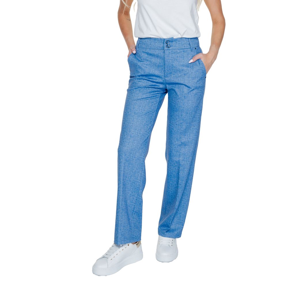 Street One Pantalons Palazzo Bleus en Polyester pour Femmes