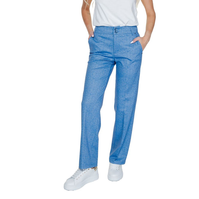 Street One Pantalons Palazzo Bleus en Polyester pour Femmes