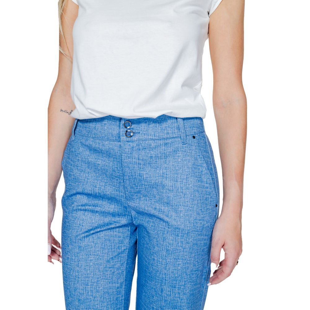 Street One Pantalons Palazzo Bleus en Polyester pour Femmes