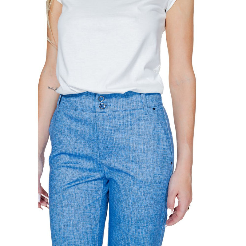 Street One Pantalons Palazzo Bleus en Polyester pour Femmes
