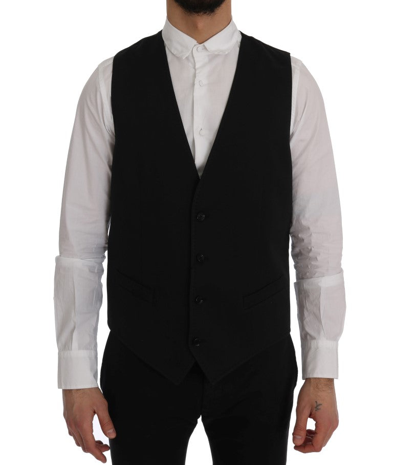 Gilet en coton noir Dolce &amp; Gabbana STAFF