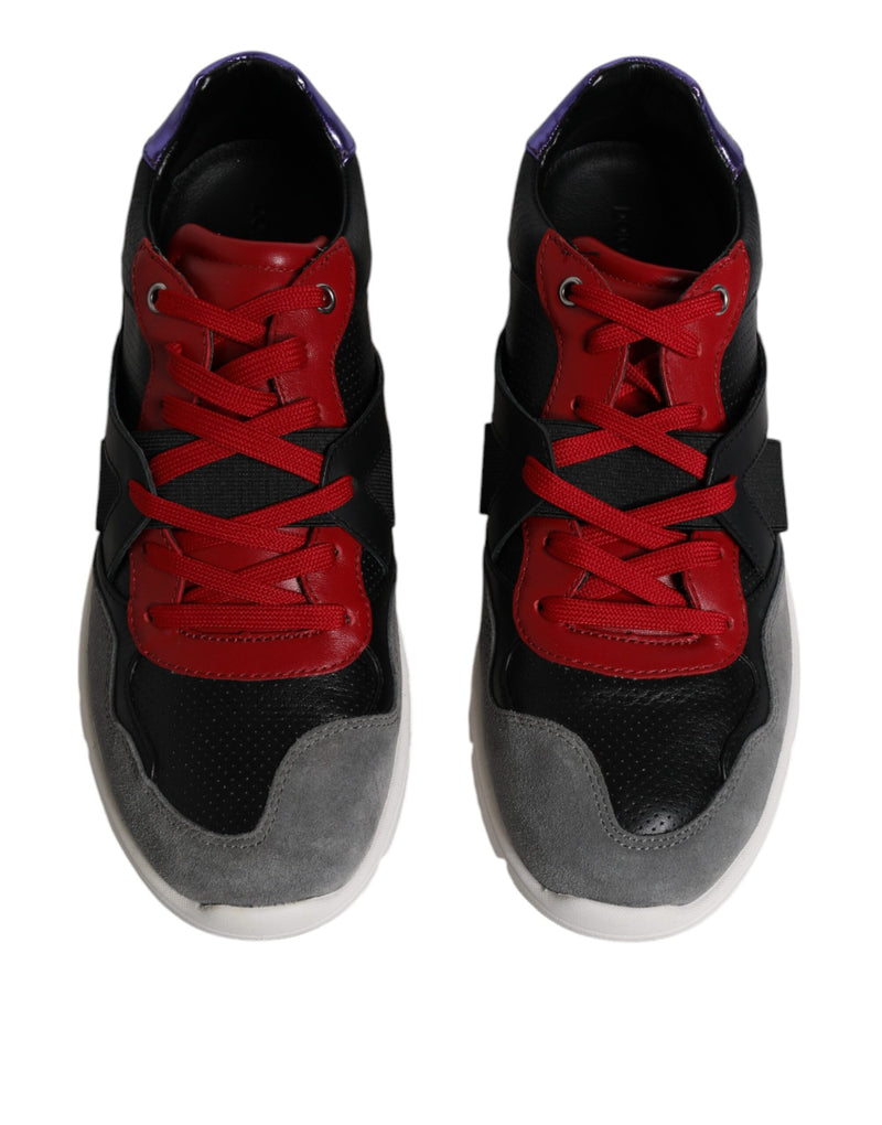 Dolce & Gabbana Multicolor Leather Suede Low Top Sneakers