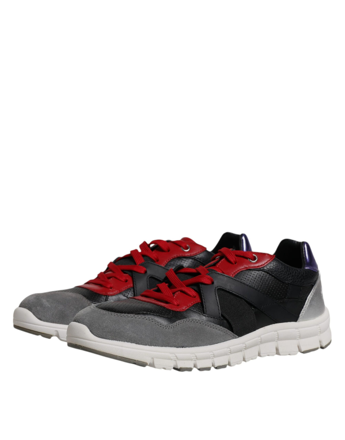 Dolce & Gabbana Multicolor Leather Suede Low Top Sneakers